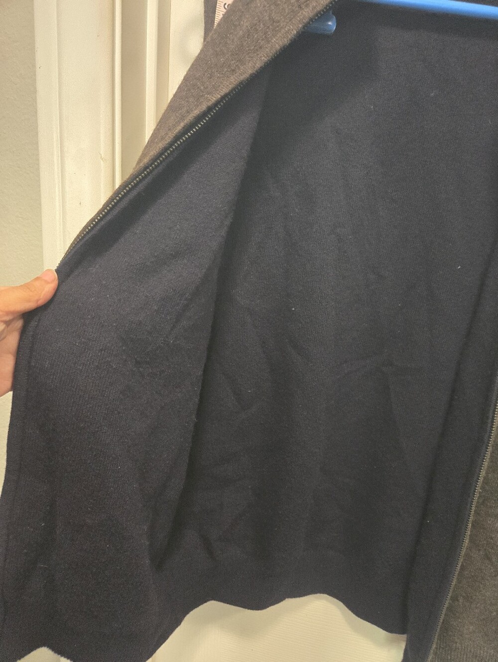 Cashmere Reversiblee Full-Zip Wool Vest Brown/blue Size M? - Picture 6 of 6